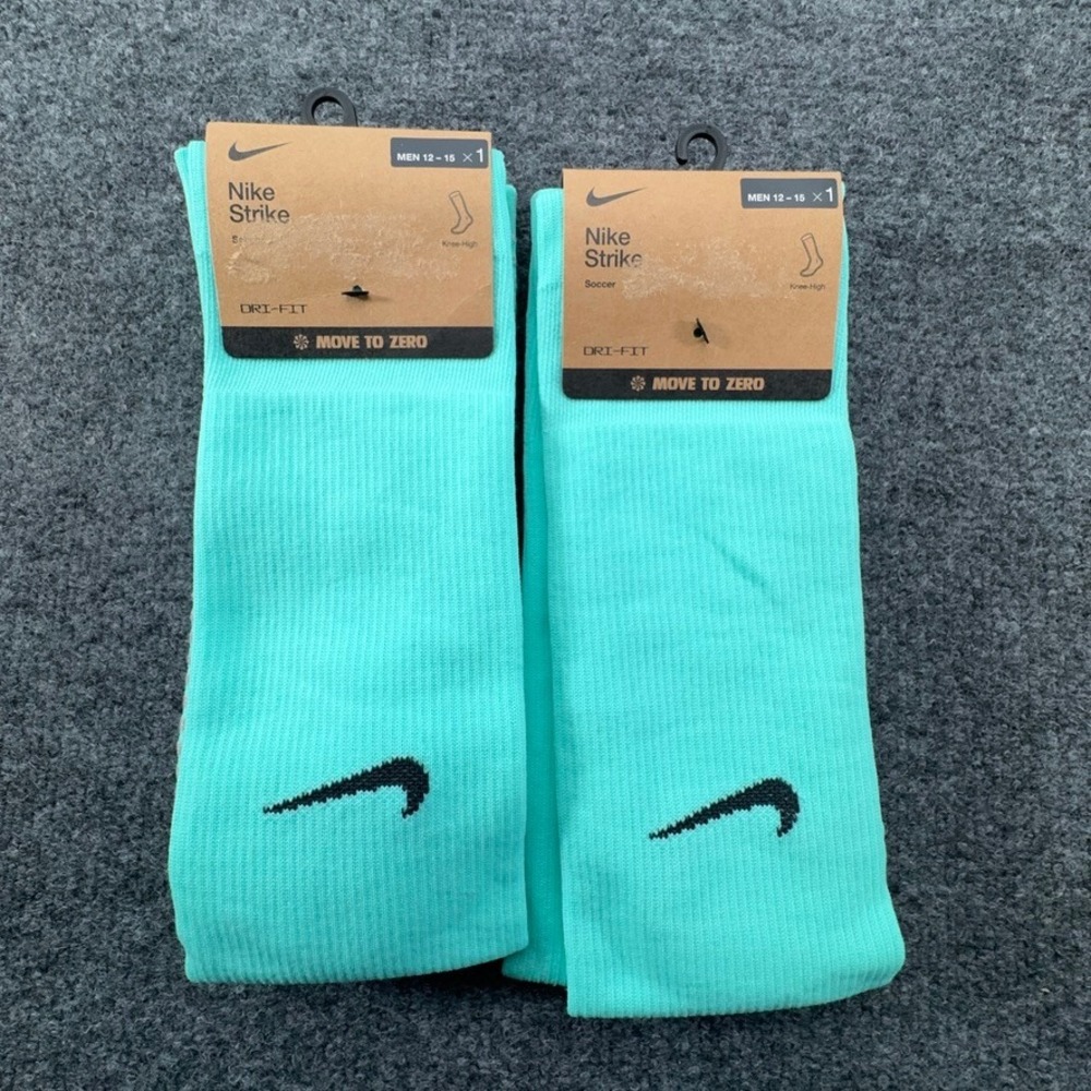 Nike Strike Soccer Socks Dri-FIT Knee-High Teal Green XL 2 Pairs NWT
